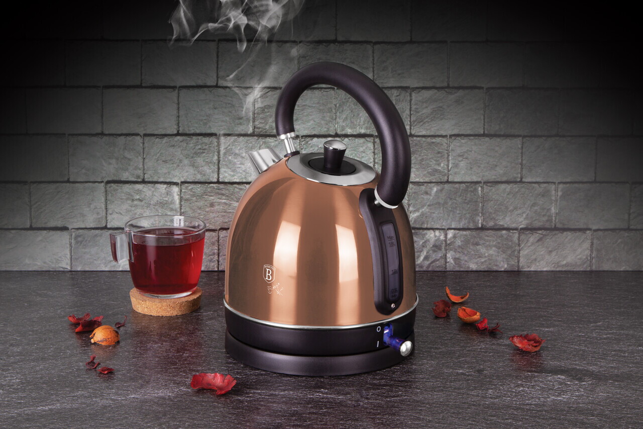 Ceainic electric Berlinger Haus, Rose Gold, 1.8 L, inox, roz/negru - imagine 4